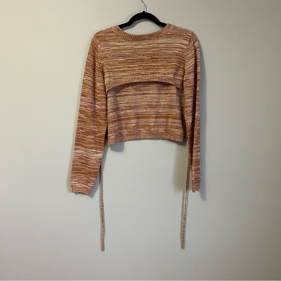 BP Multicolour Open Back Waist Tie Knit Sweater - Picture 4 of 6